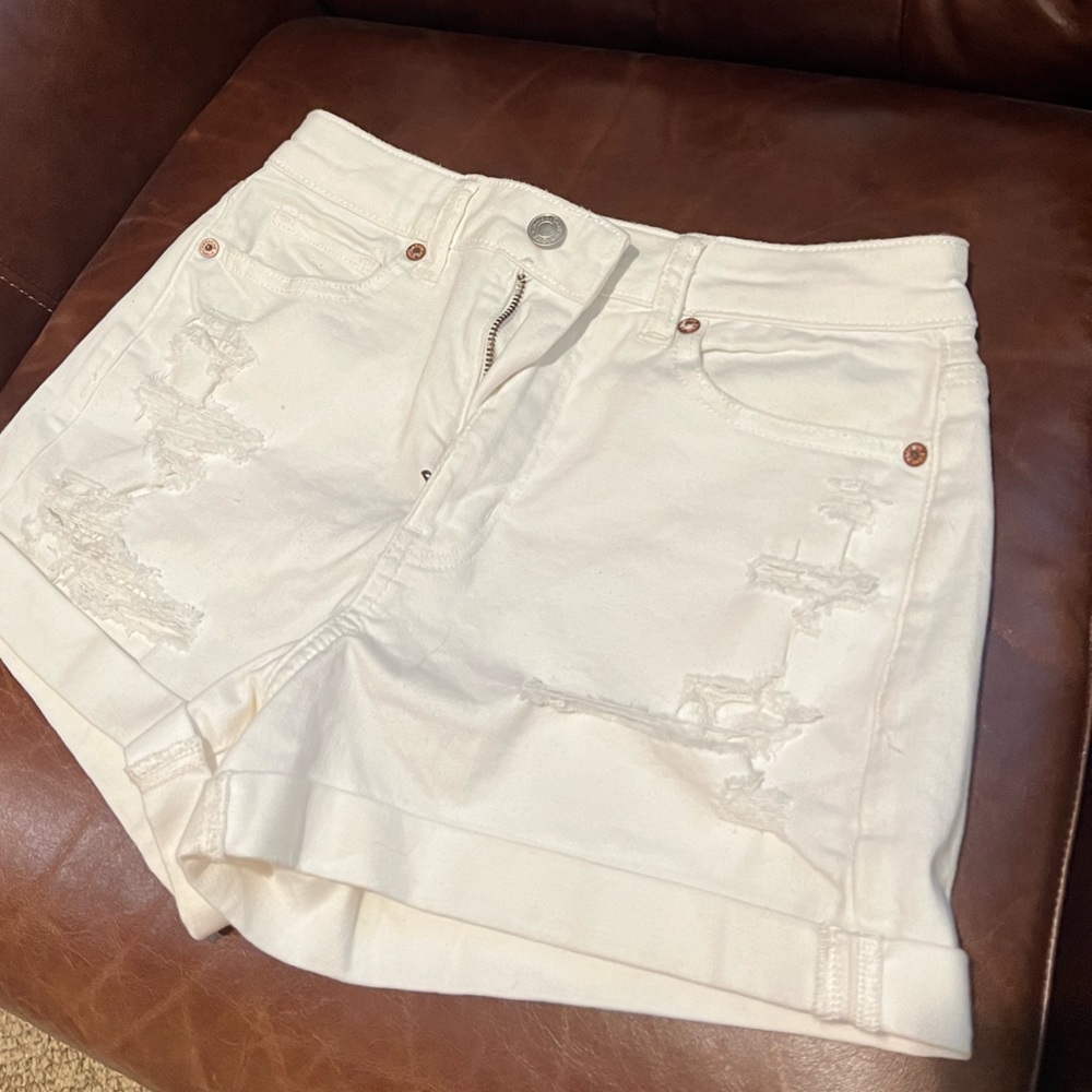 White jean shorts
